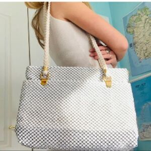 Vintage White Alumesh Rope strap Purse Bag